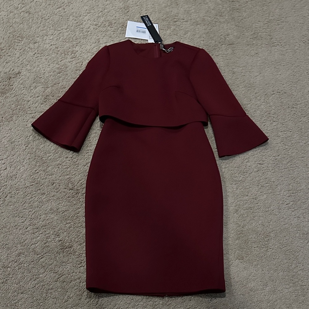 Badgley Mischka Elegant Burgundy Dress NWT